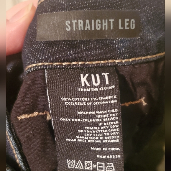 KUT from the Kloth Stevie Straight Leg Dark Blue Jeans Size 8 - Picture 11 of 12